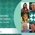 Collage of diverse board members from Community Health Centers with text highlighting personal stories and community focus.